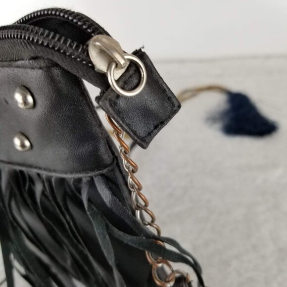 Boho Western Fringe Crossbody Bag‎ With Studs & Tassel Motorcycle Biker《314》P - Picture 6 of 7